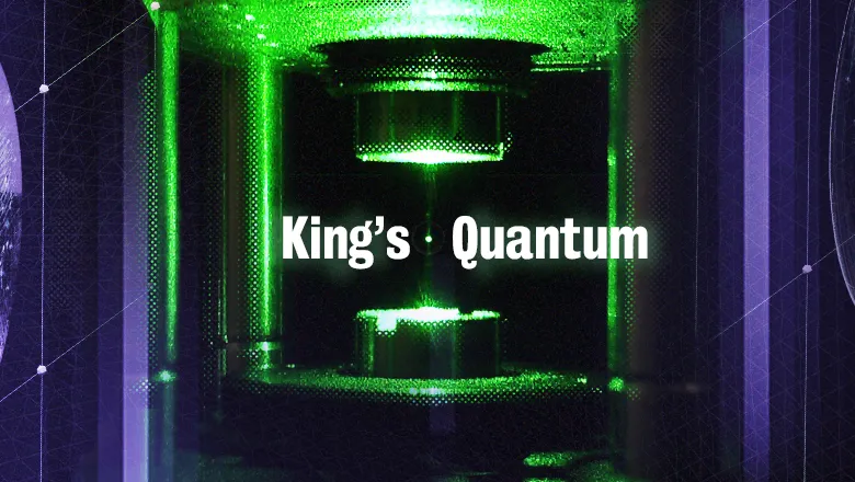 King's quantum text on a green laboratory background