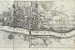 Map of London. John Stow, 17th century