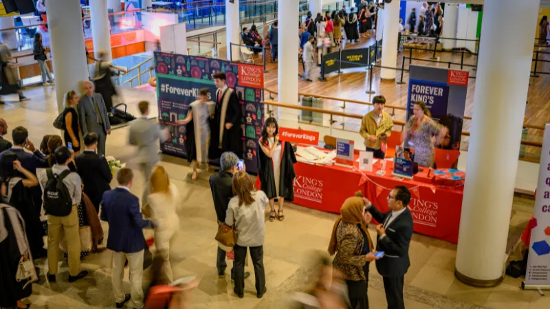 Summer graduation alumni stand at royal festival hall